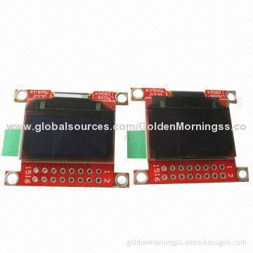 0.96'' OLED display module with PCB, 128 x 64 px resolution, blue characters in black background